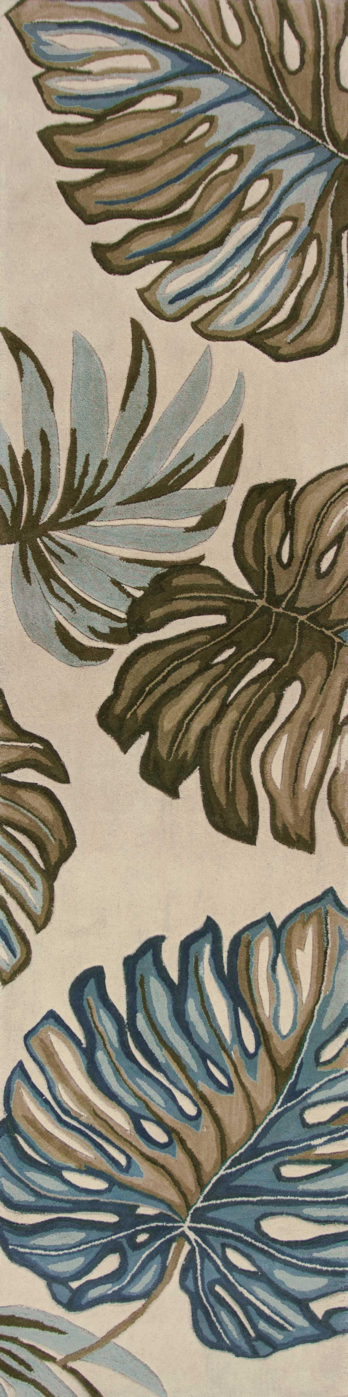 4'x6' Ivory Hand Tufted Monstera Indoor Area Rug Default Title