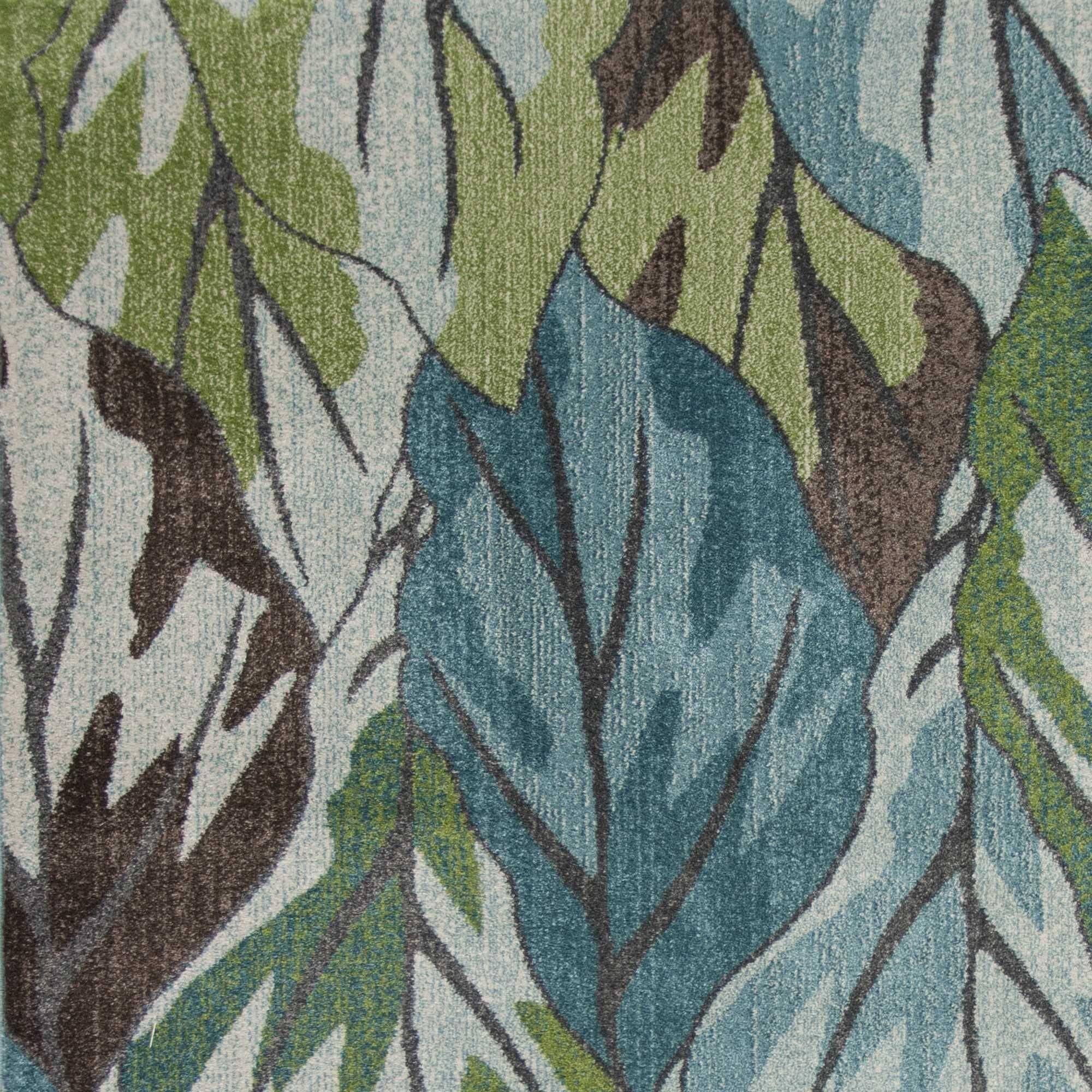 3' x 5' Blue or Green Leaves Area Rug Default Title