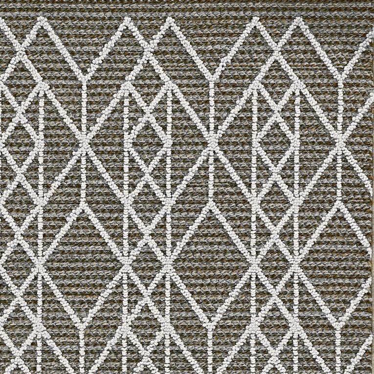 2' x 8' Grey Geometric Lines Runner Rug