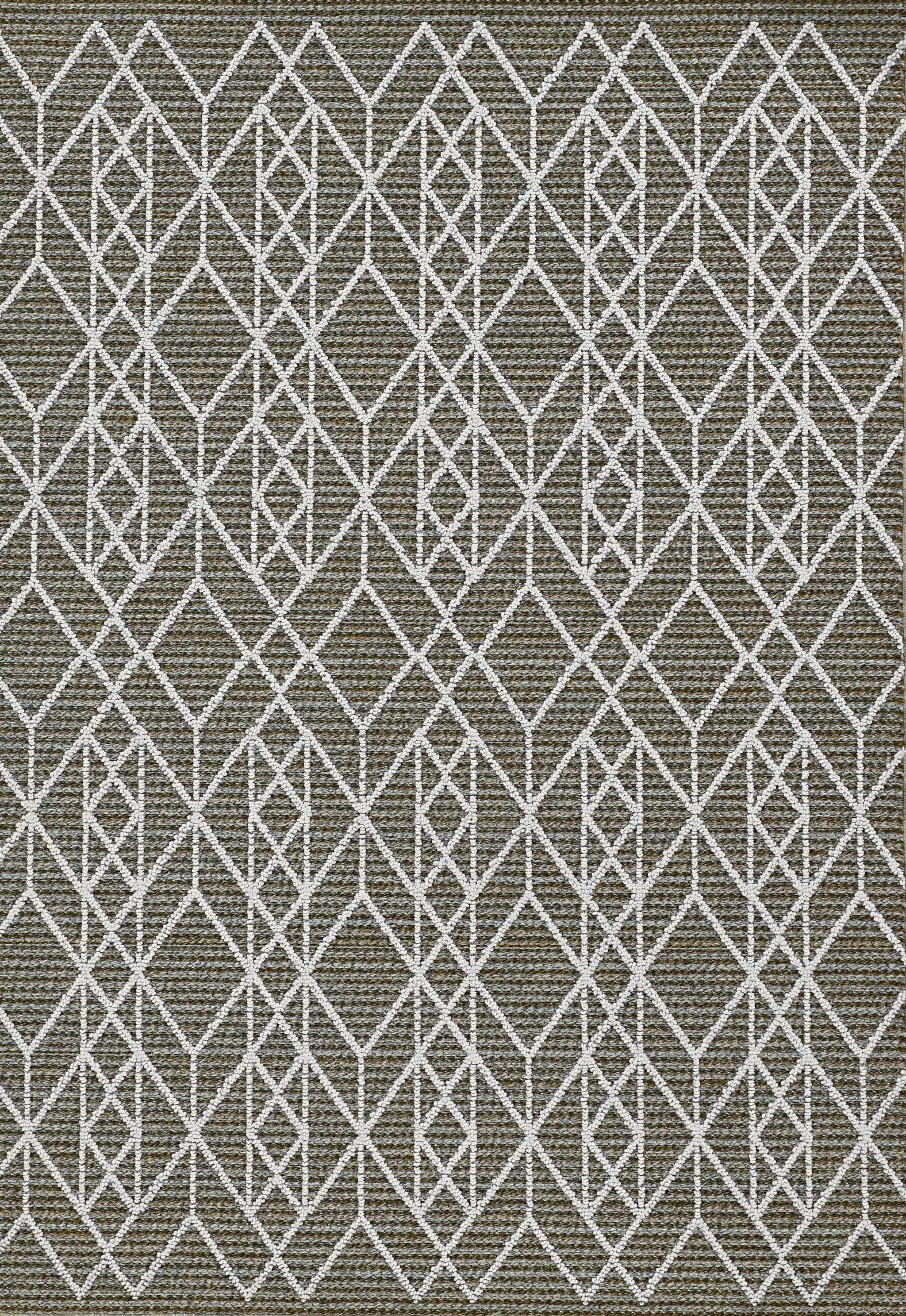 4'x6' Grey Machine Woven UV Treated Geometric Indoor Outdoor Area Rug