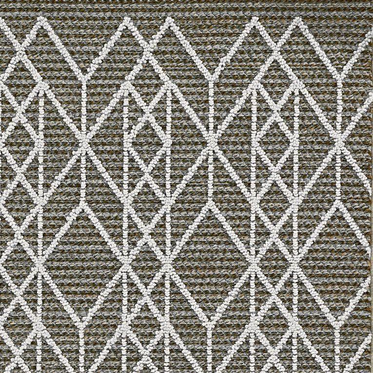 7'x9' Grey Machine Woven UV Treated Geometric Indoor Outdoor Area Rug