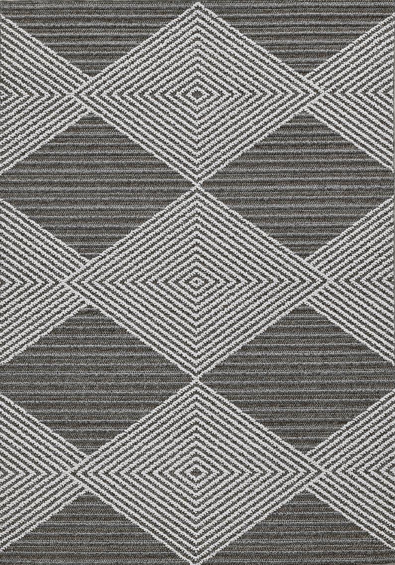 5' x 8' Grey or  Ivory Geometric Diamond Area Rug