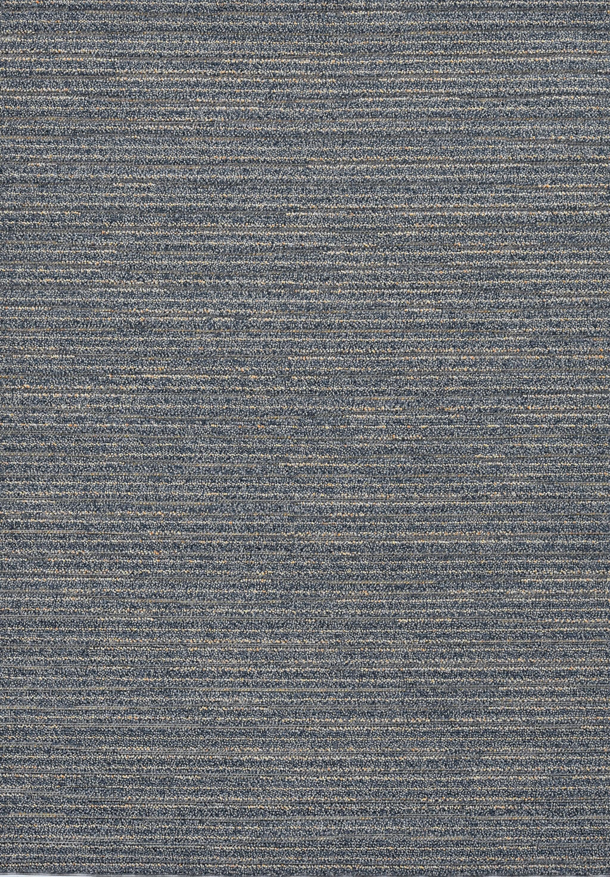 7'x9' Denim Blue Machine Woven UV Treated Abstract Lines Indoor Outdoor Area Rug