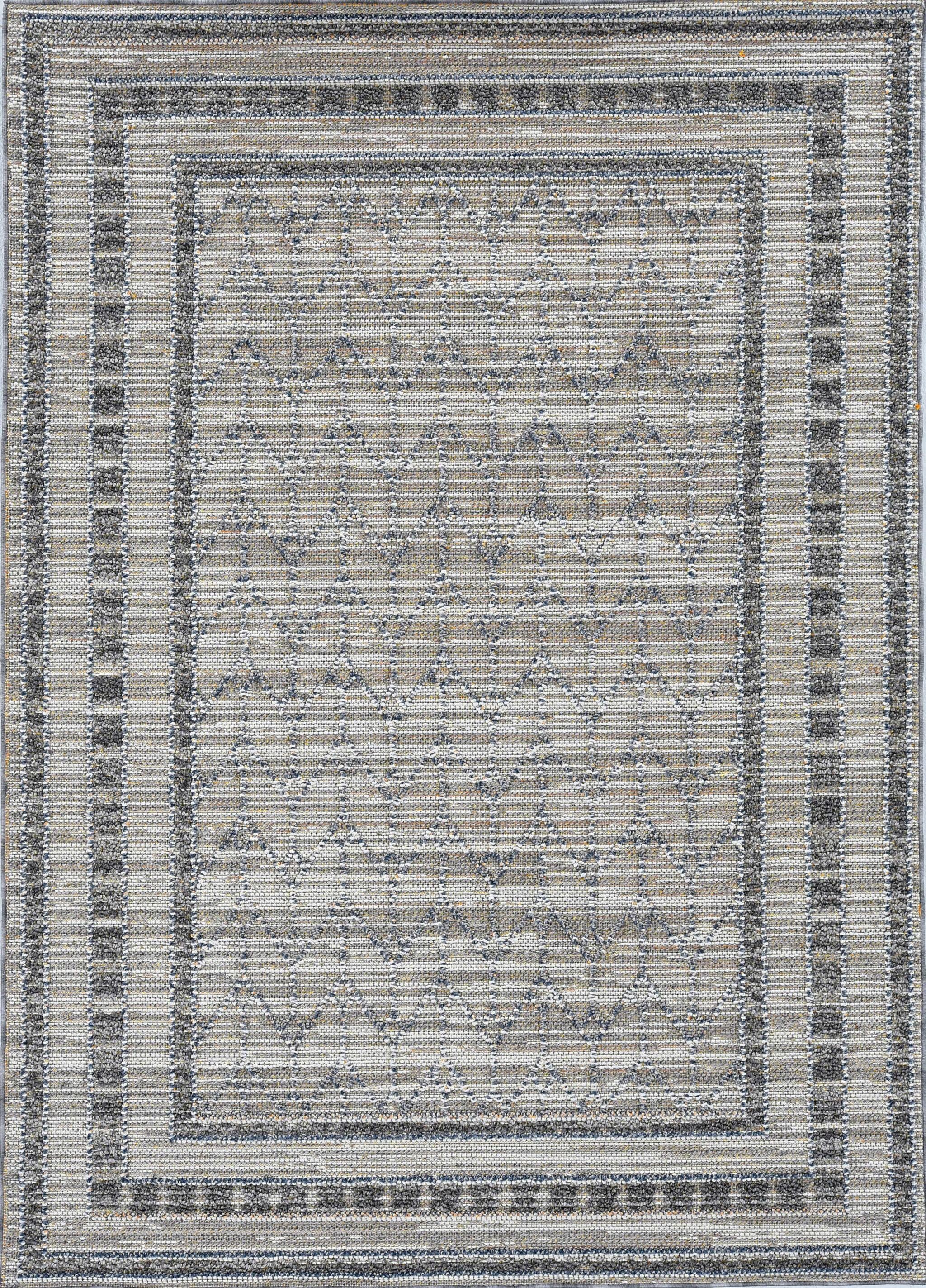 2' x 8' Grey Bordered Runner Rug