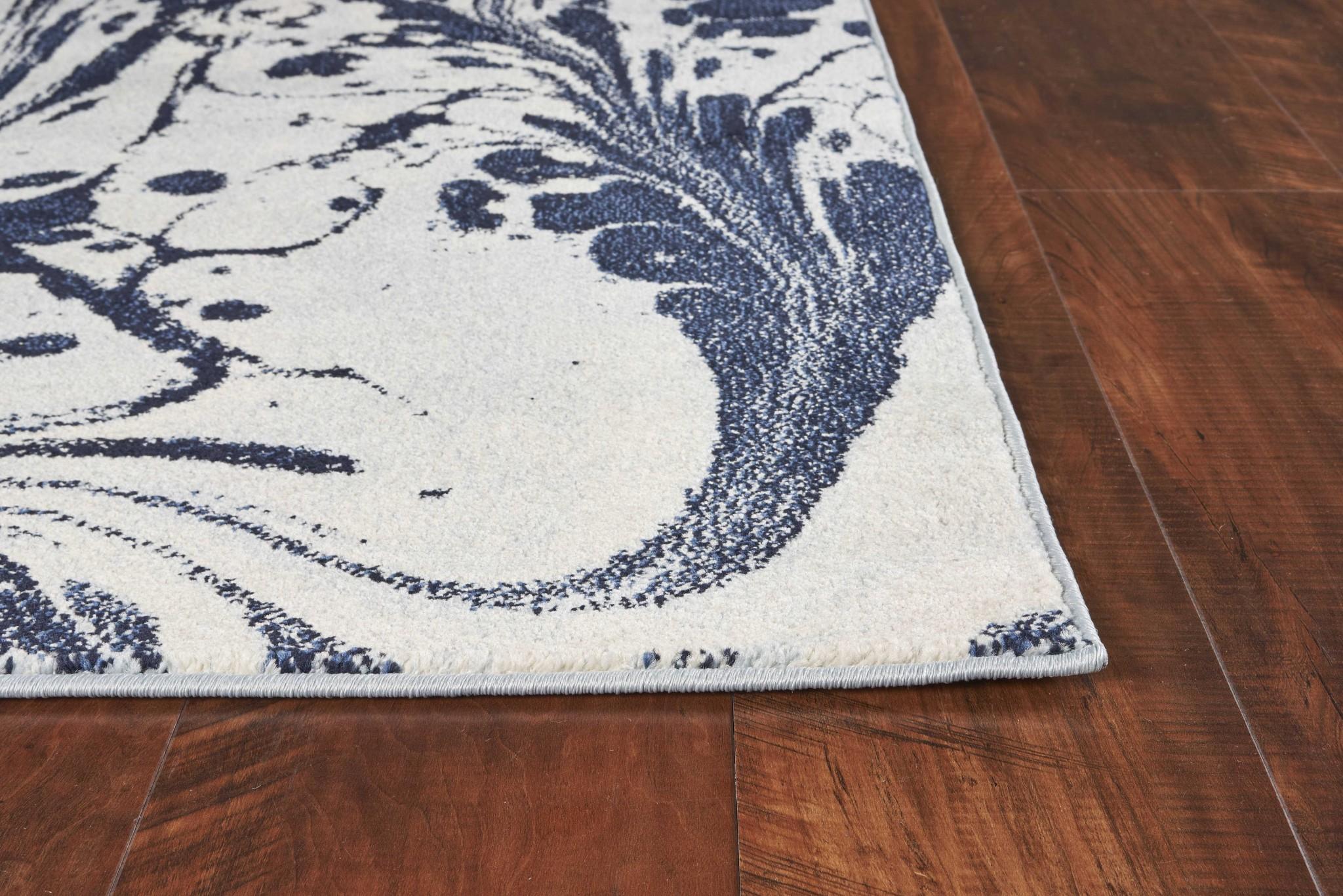 3' x 5' Blue Abstract Splashes Area Rug Default Title