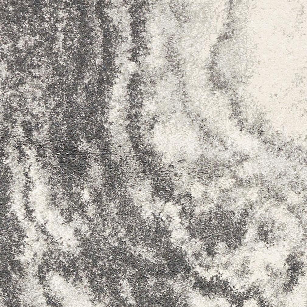 8'x10' Ivory Grey Machine Woven Abstract Marble Indoor Area Rug Default Title