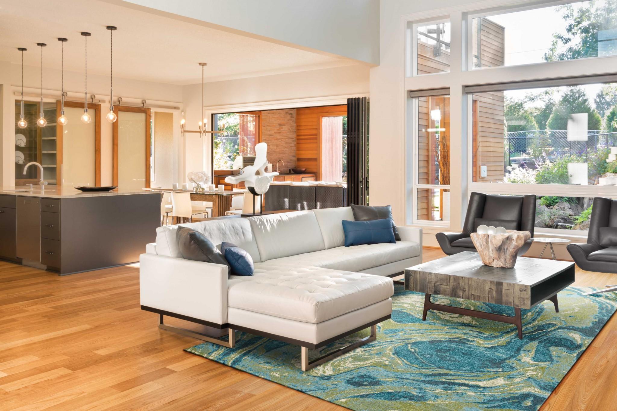 5' x 7' Teal Abstract Splash Indoor Area Rug Default Title