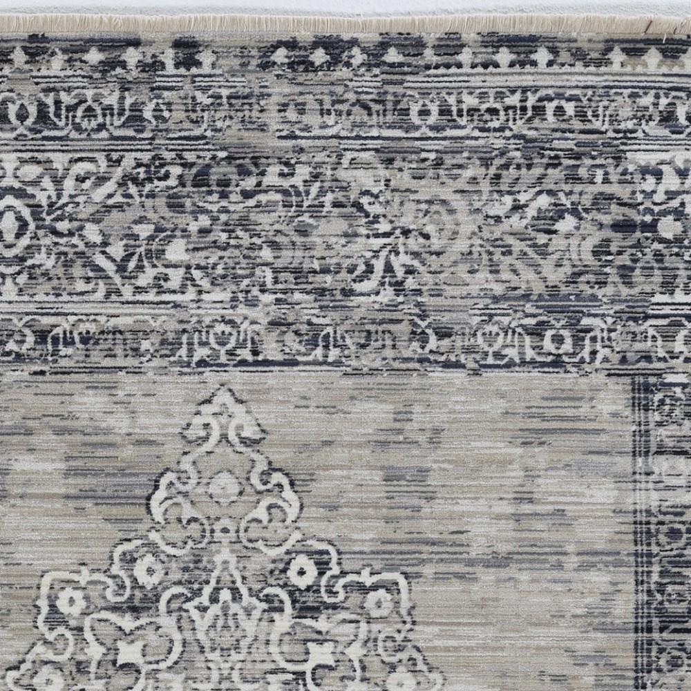 8' X 10' Sand And Charcoal Diamond Area Rug