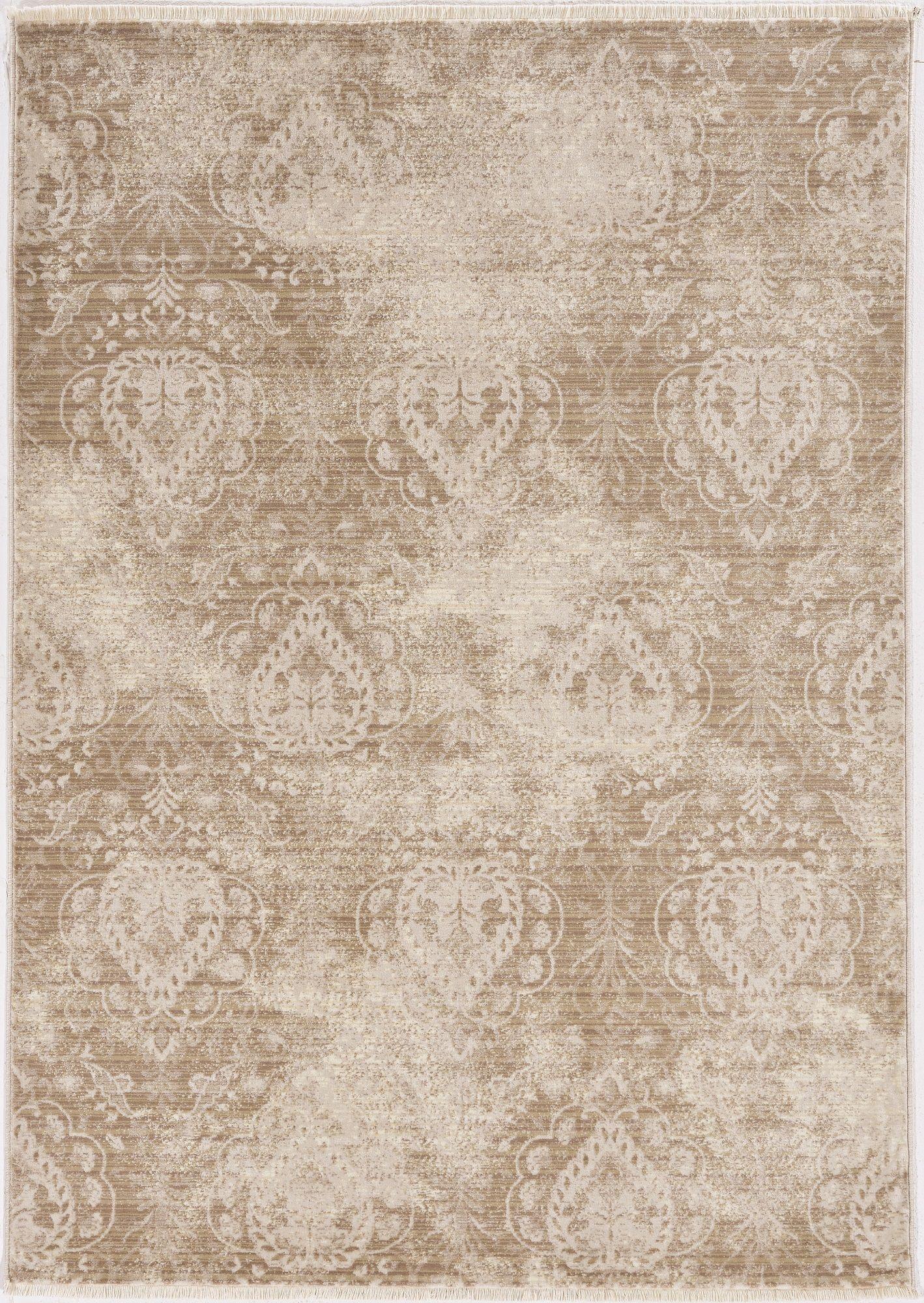 8'x10' Sand Ivory Machine Woven Distressed Traditional Indoor Area Rug