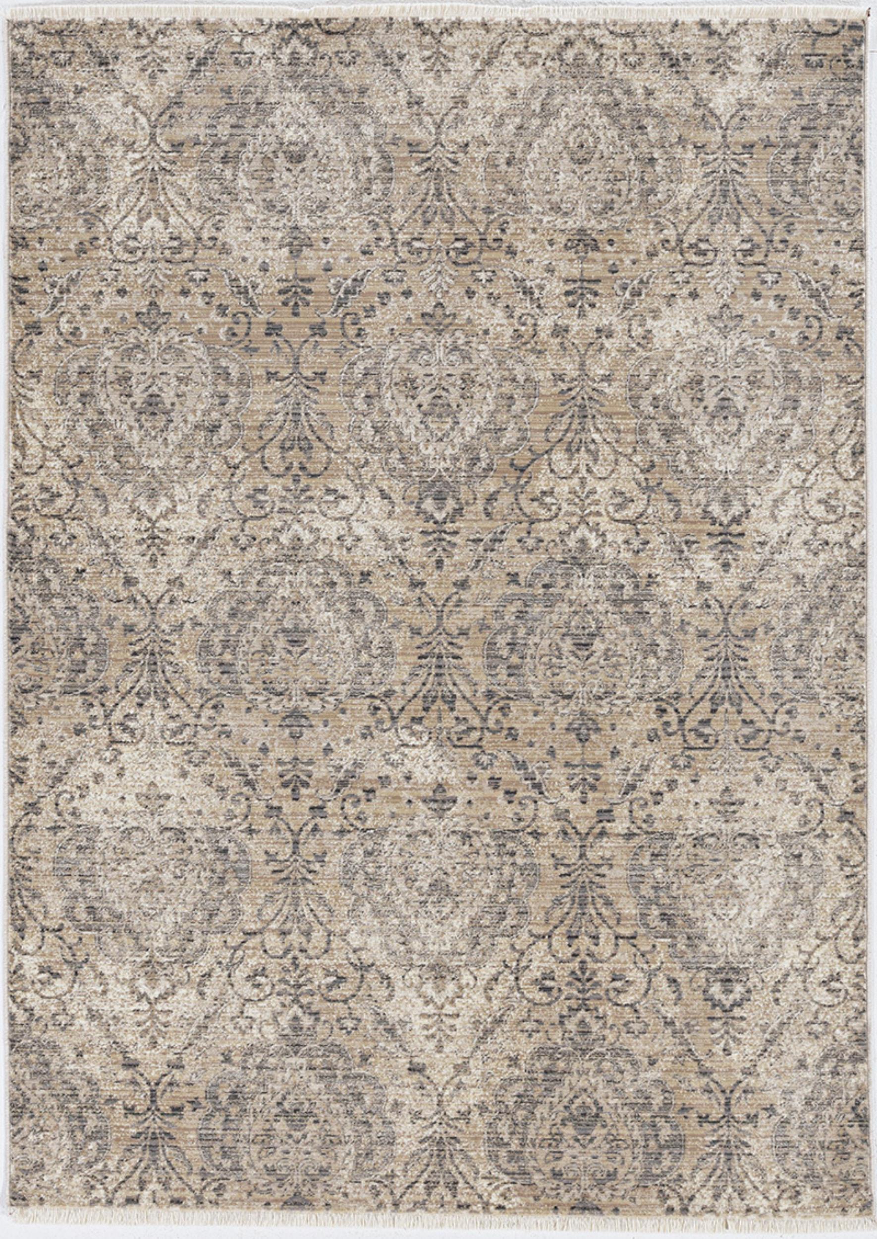 4'x6' Sand Grey Machine Woven Distressed Vintage Traditional Indoor Area Rug Default Title