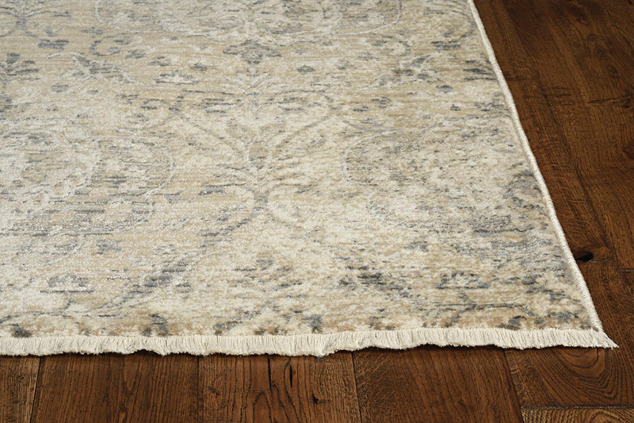 4'x6' Sand Grey Machine Woven Distressed Vintage Traditional Indoor Area Rug Default Title