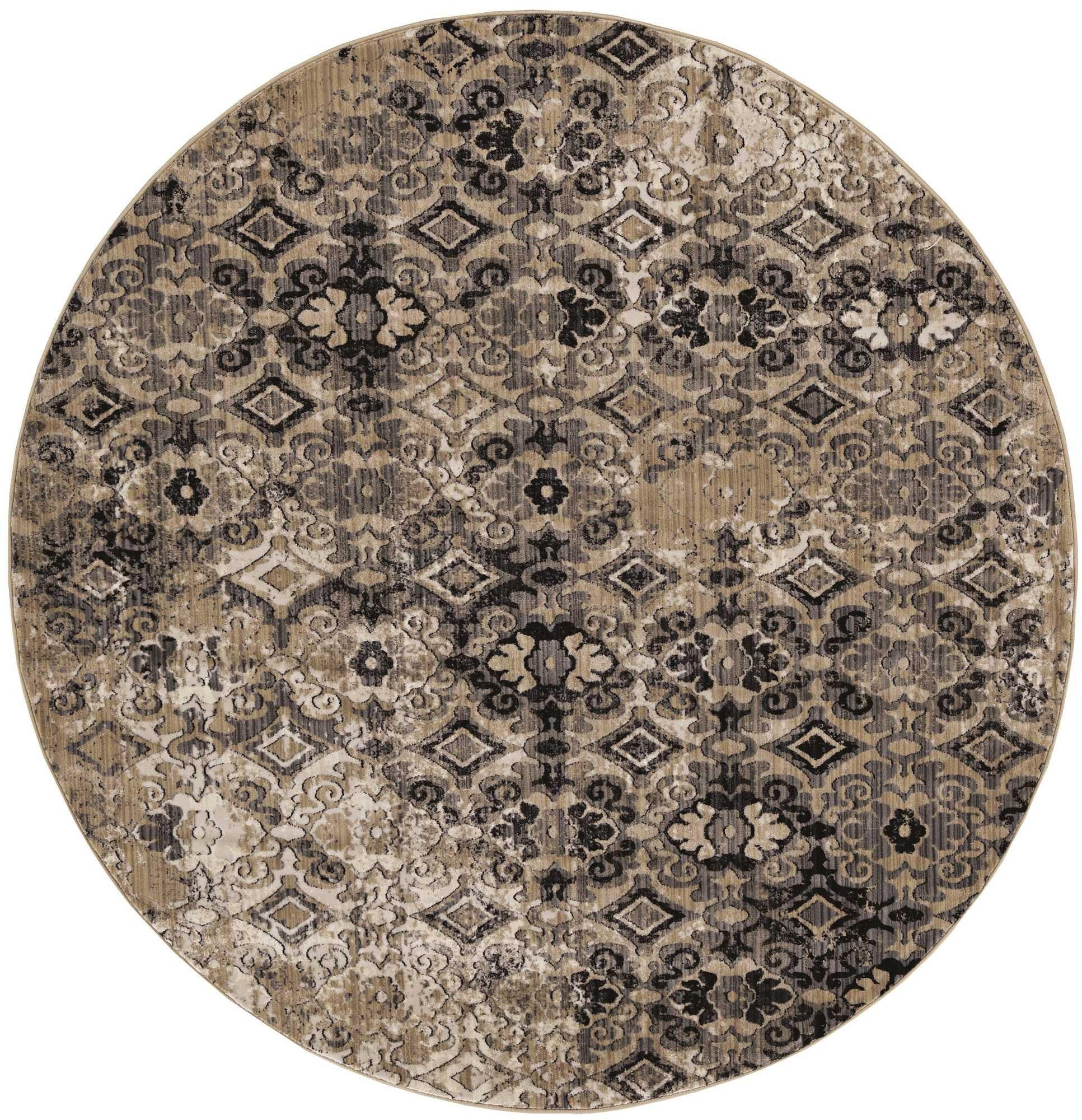 2' x 8' Ivory or Beige Antique Pattern Runner Rug