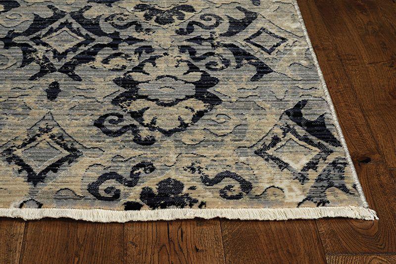 5'x8' Ivory Beige Machine Woven Distressed Traditional Indoor Area Rug