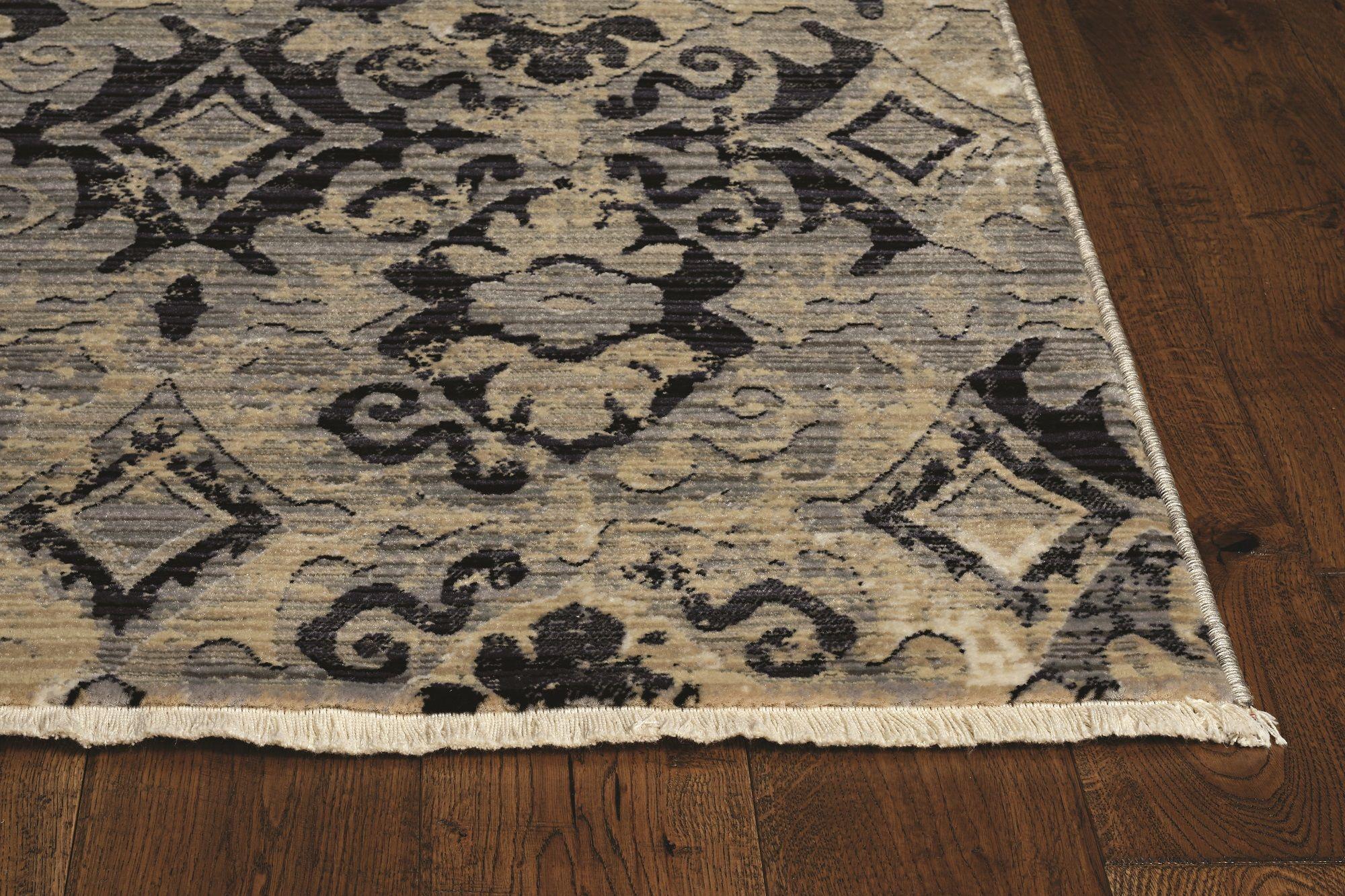 8'x10' Ivory Beige Machine Woven Distressed Traditional Indoor Area Rug