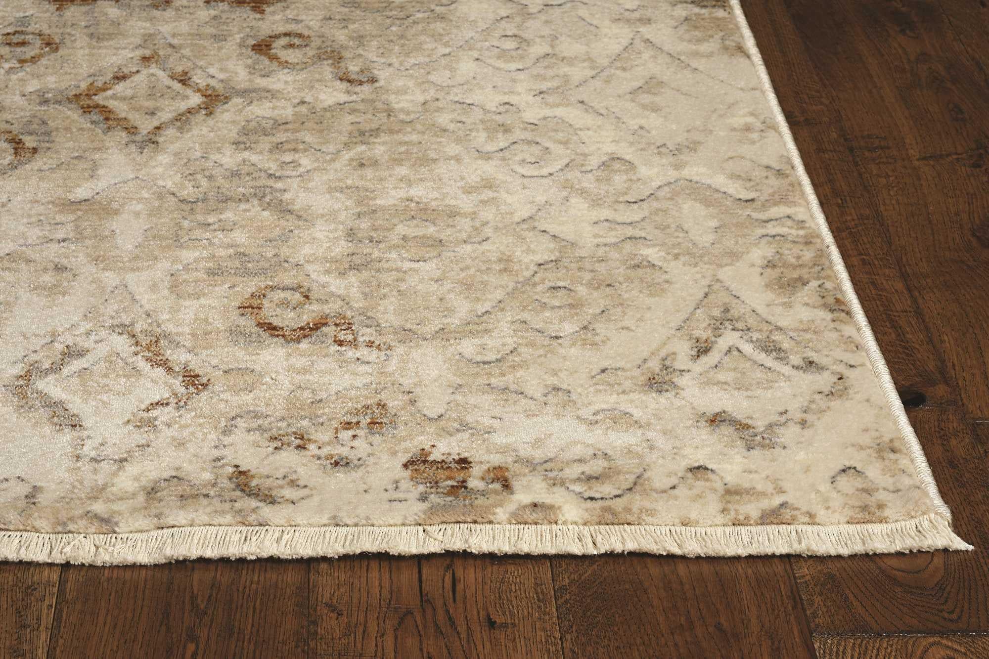 8' Sand Ivory Machine Woven Vintage Traditional Runner Rug Default Title