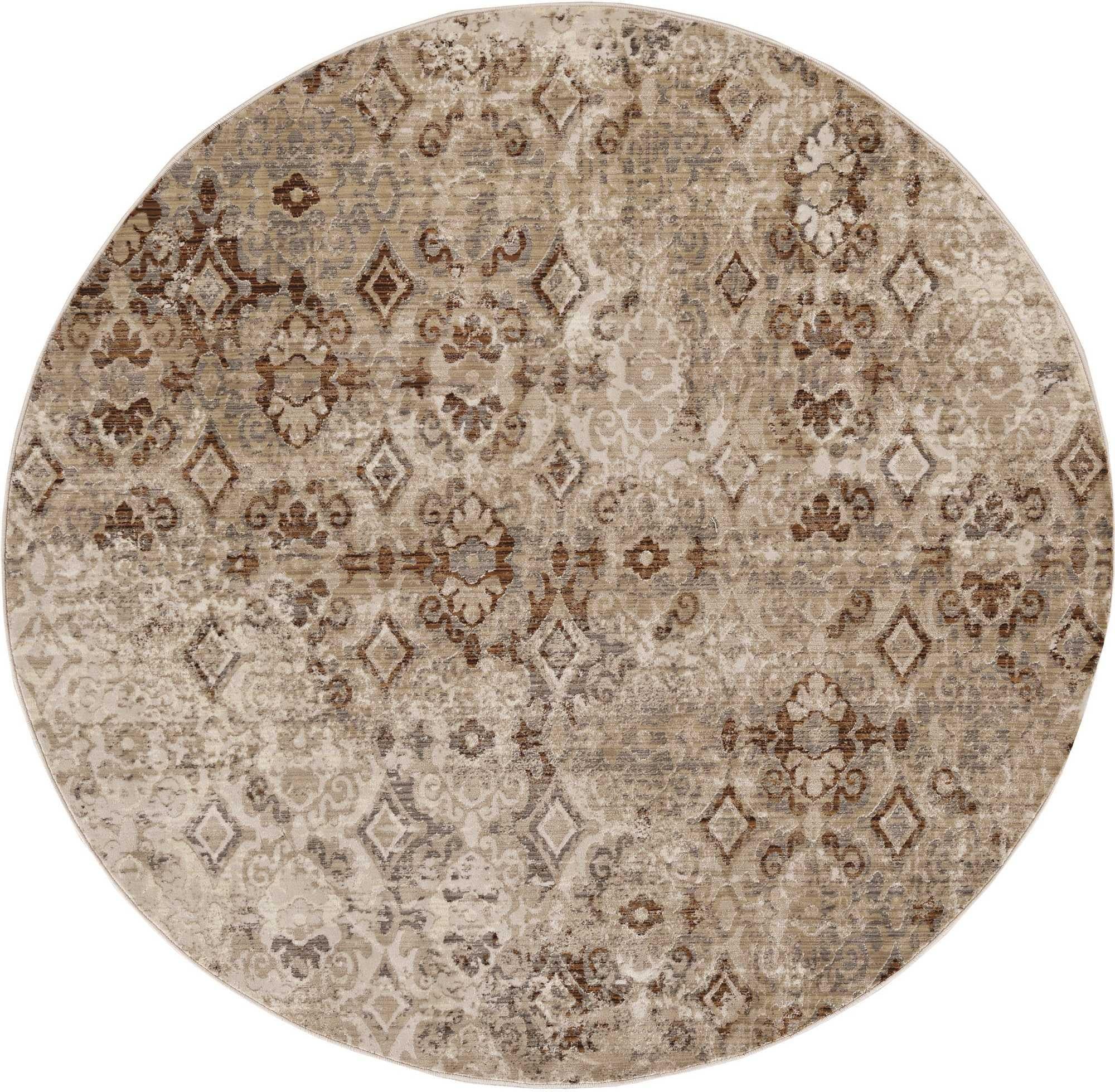 8' Sand Ivory Machine Woven Vintage Traditional Runner Rug Default Title