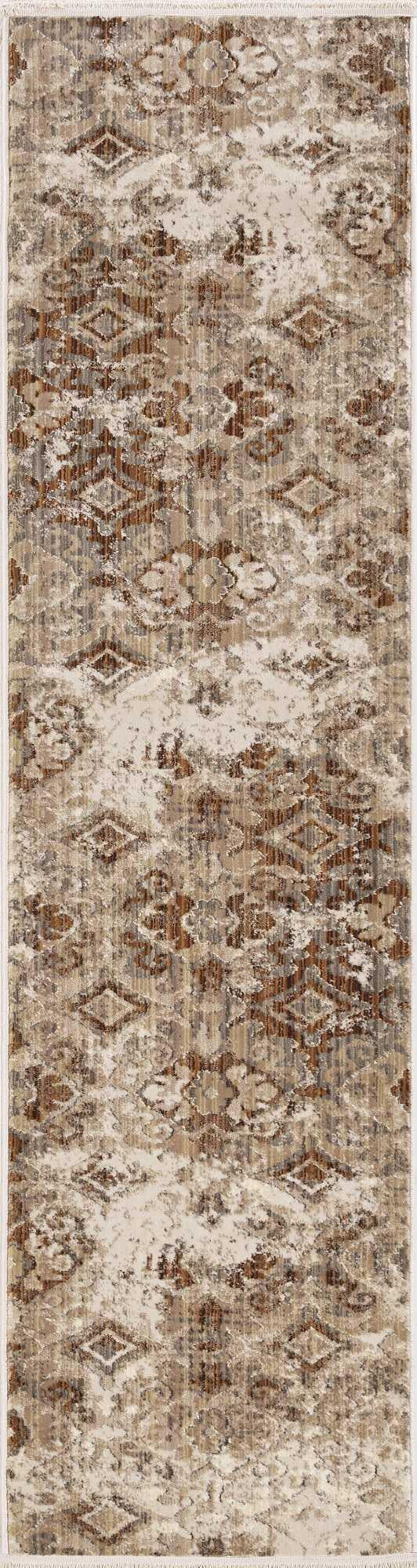 4'x6' Ivory Sand Machine Woven Distressed Vintage Traditional Indoor Area Rug Default Title