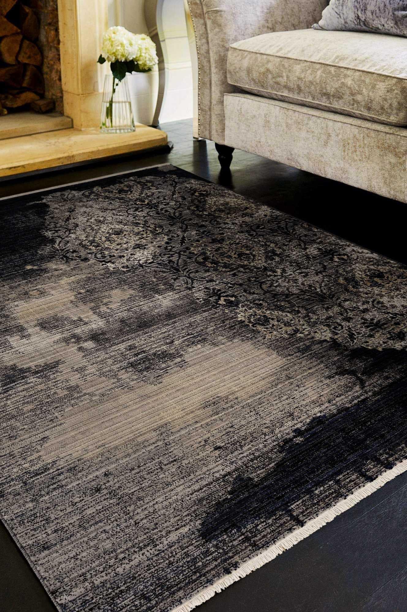 8' Blue Machine Woven Vintage Traditional Indoor Runner Rug Default Title