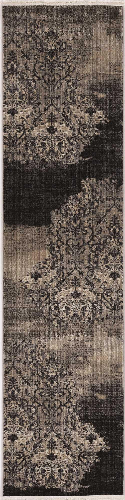 8' Blue Machine Woven Vintage Traditional Indoor Runner Rug Default Title