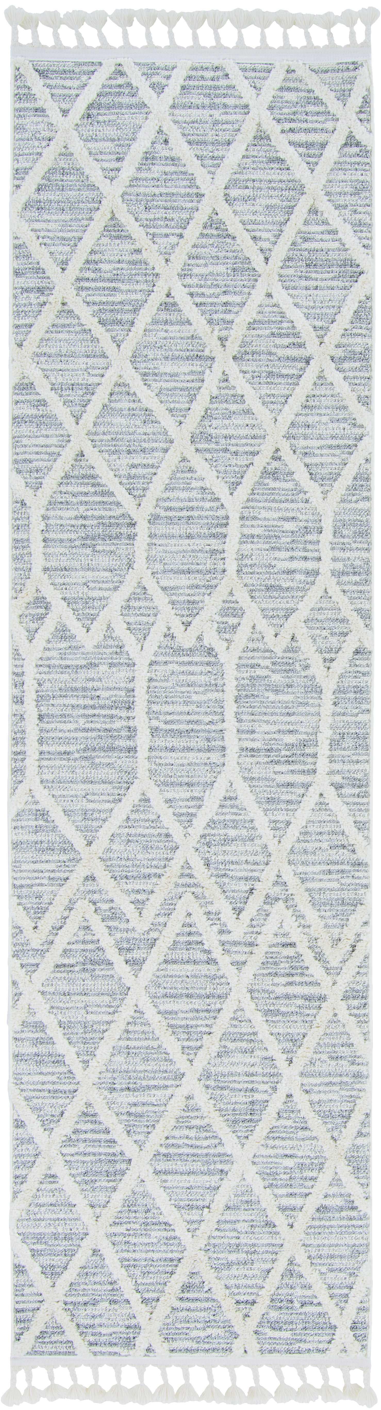 8'x11' Ivory Grey Machine Woven Geometric Indoor Area Rug Default Title