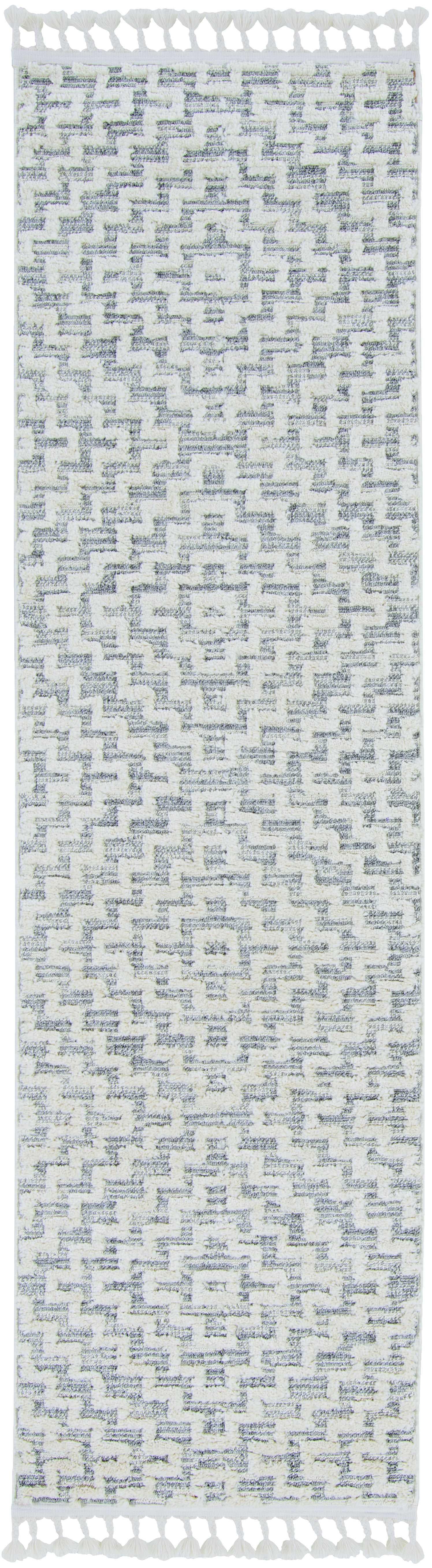 105 X 156 Ivory  Grey Polyester Rug