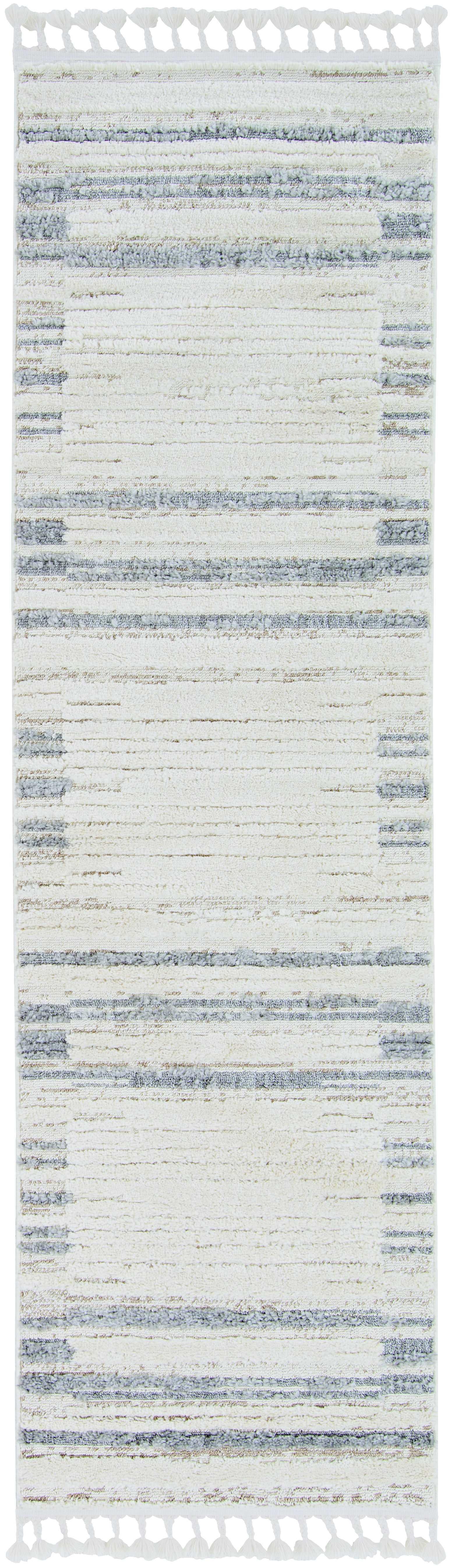 144 X 180 Ivory  Grey Polyester Rug