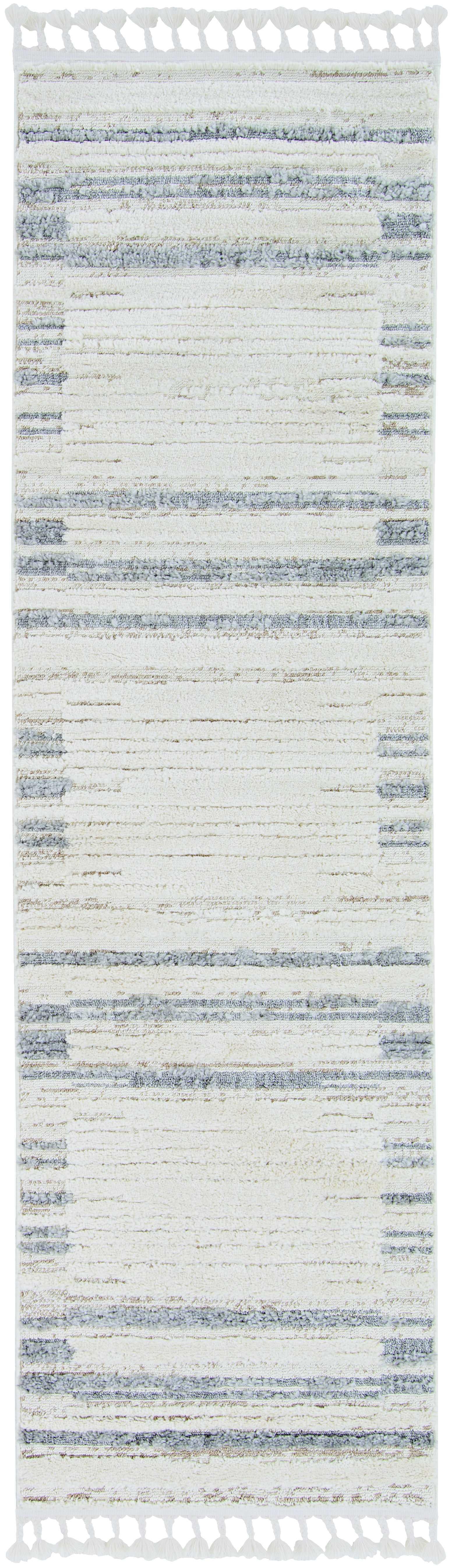 9'x13' Ivory Grey Machine Woven Abstract Color Block Indoor Area Rug Default Title