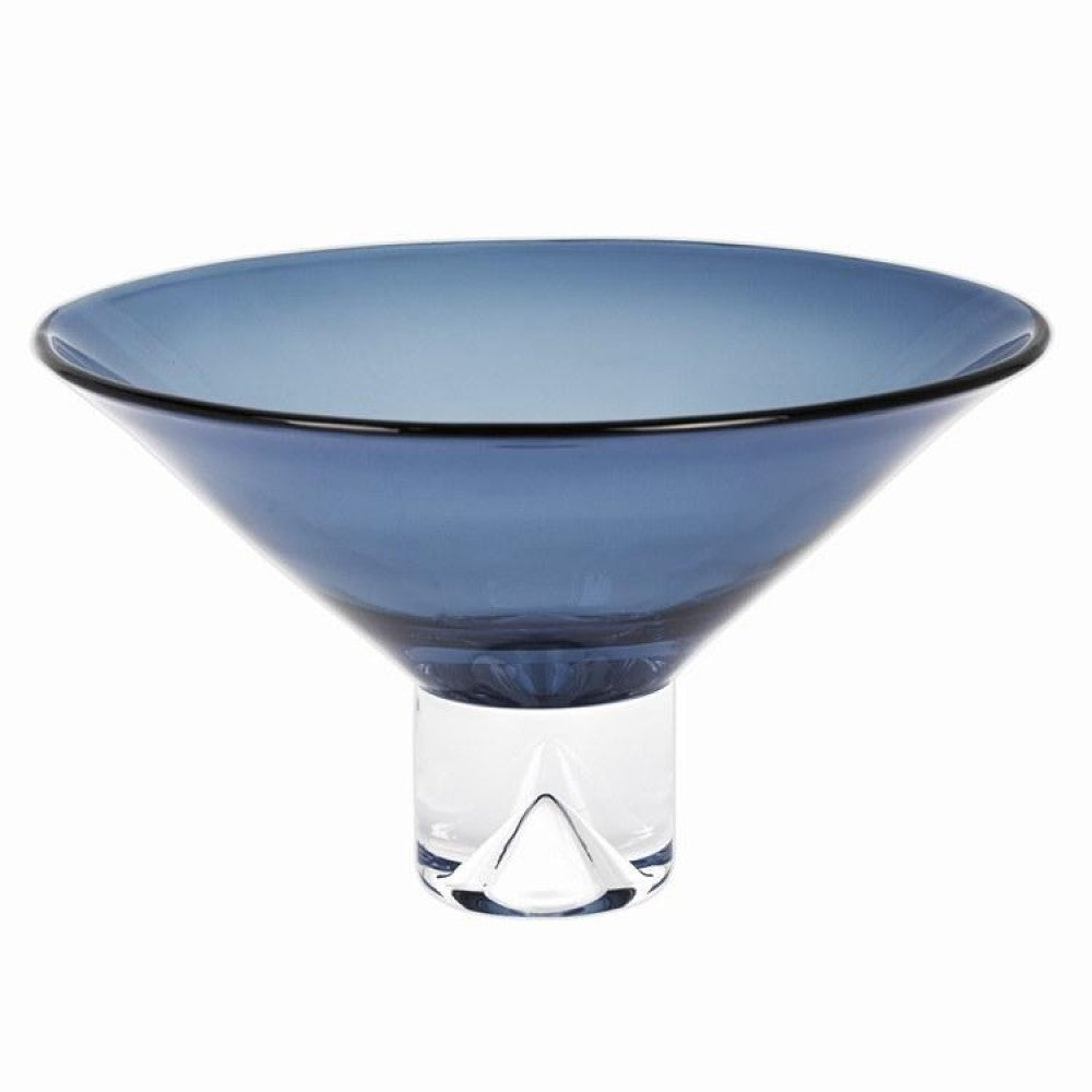 12 Mouth Blown Crystal Midnight Blue Centerpiece  Bowl