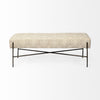 Rectangular MetalBlack Metal Base Cream Uphpolstry Accent Based
