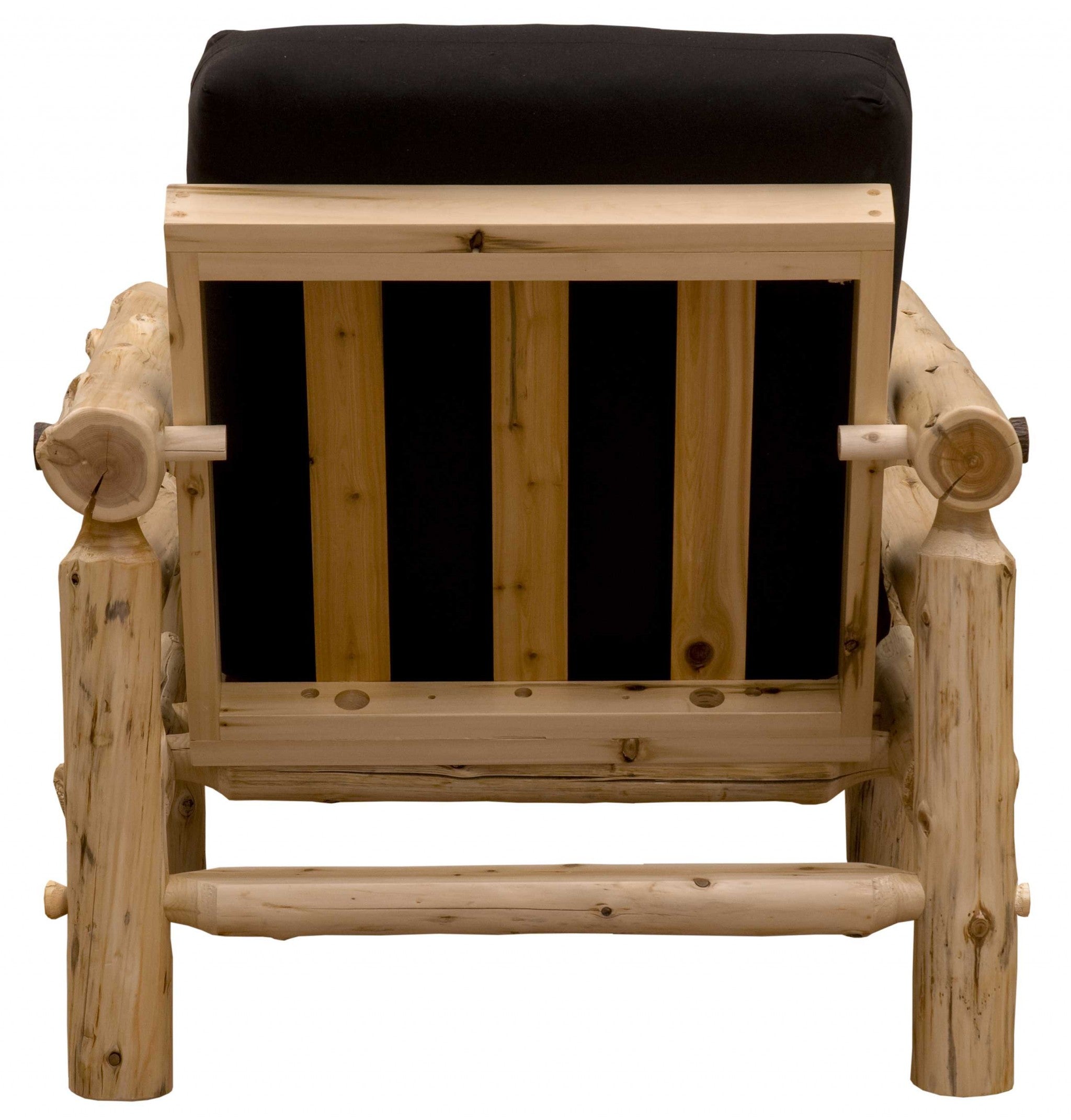 Authentic Log Cabin Natural Cedar Futon Chair and Ottoman Set