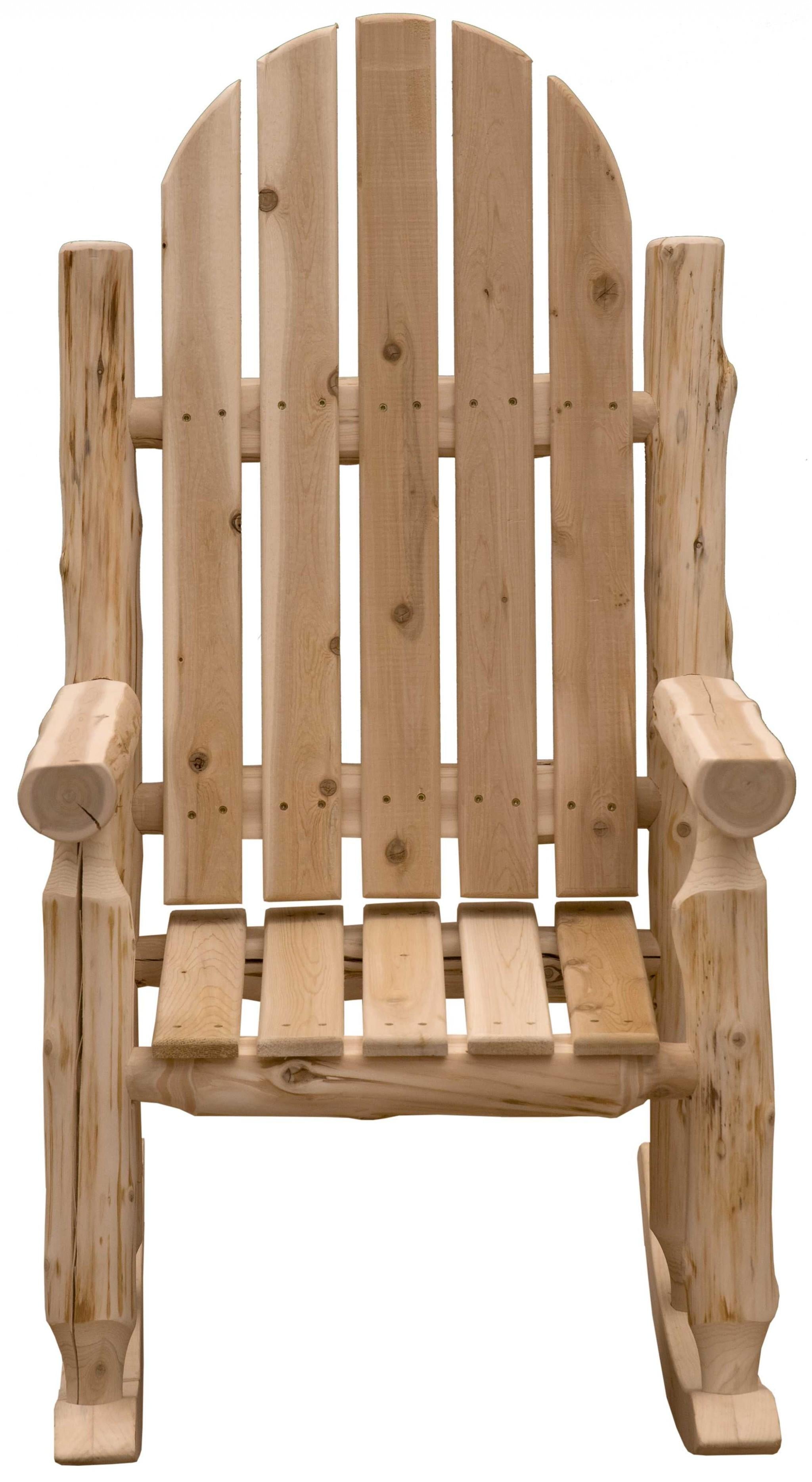 Rustic and Natural Cedar Adirondack Rocking Chair