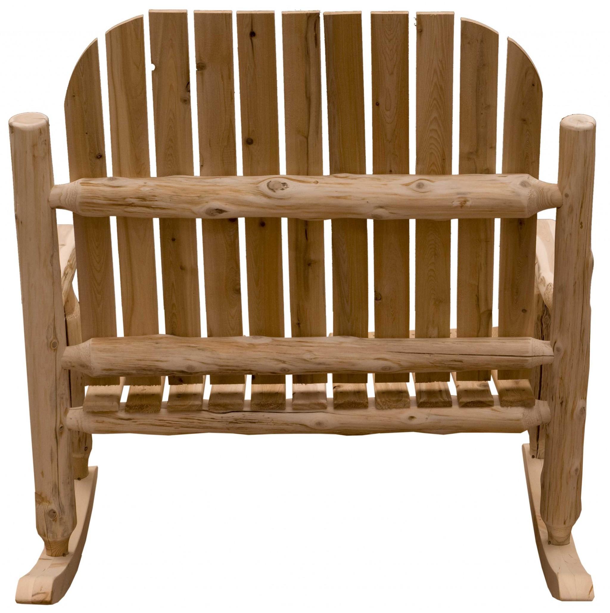 Rustic and Natural Cedar Two-Person Adirondack Rocking Chair