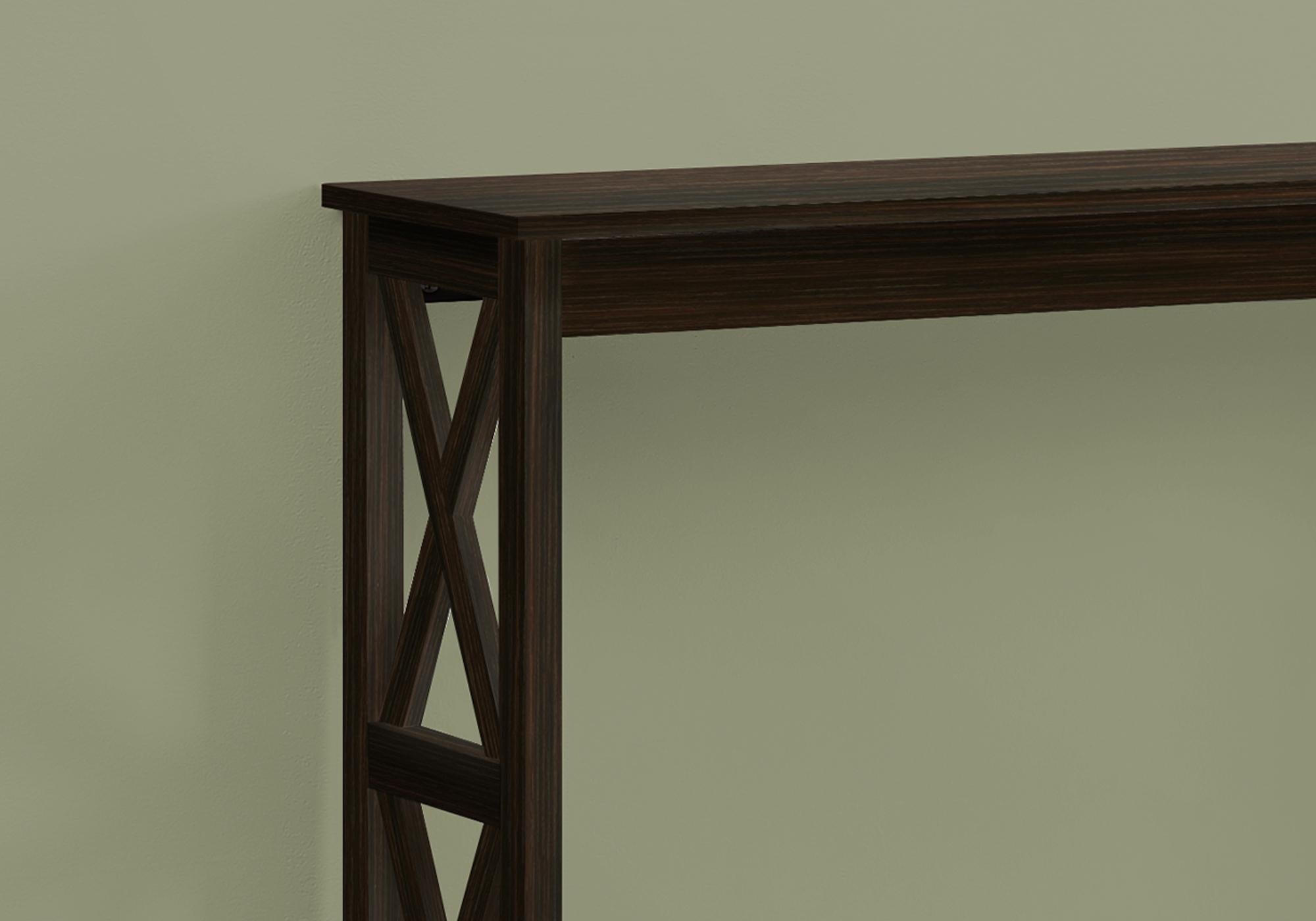 Rectangular Espresso Hall Console Accent Table