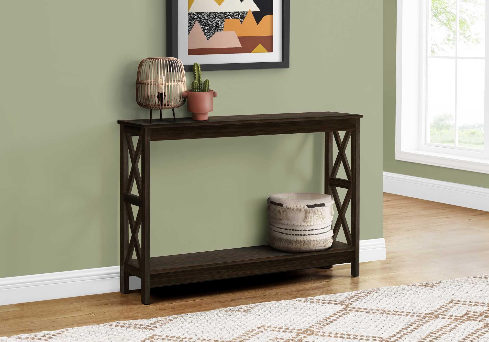 Rectangular Espresso Hall Console Accent Table