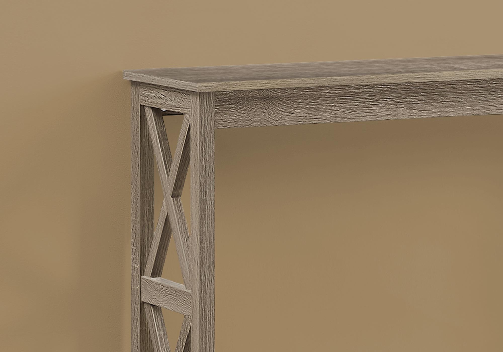 Rectangular Dark Taupe Hall Console Accent Table