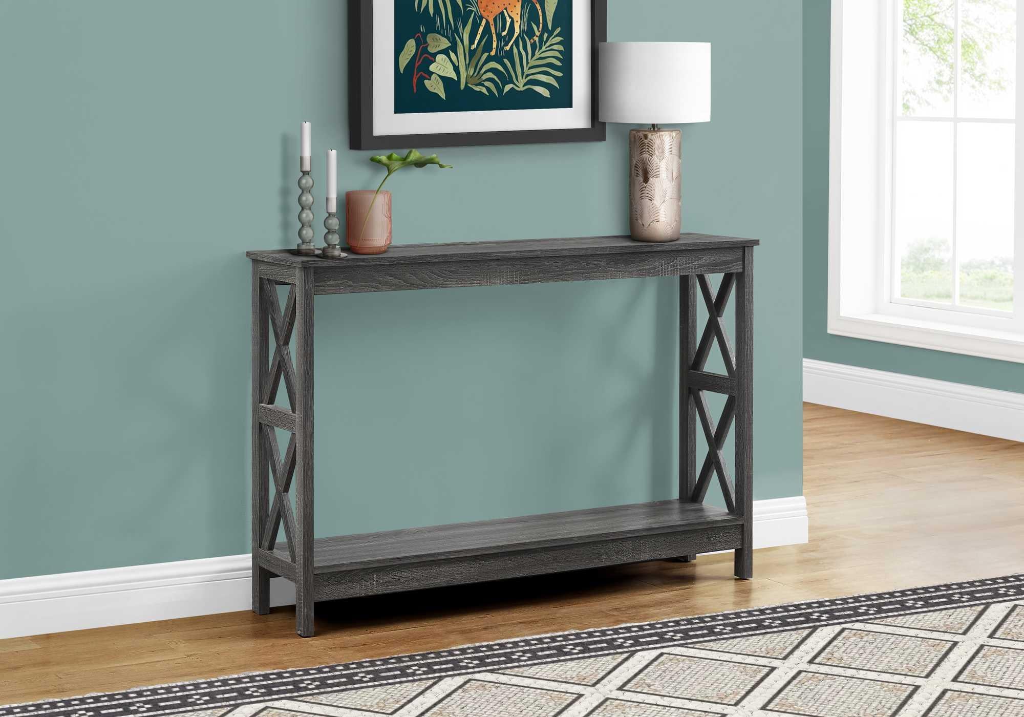 Rectangular Grey Hall Console Accent Table