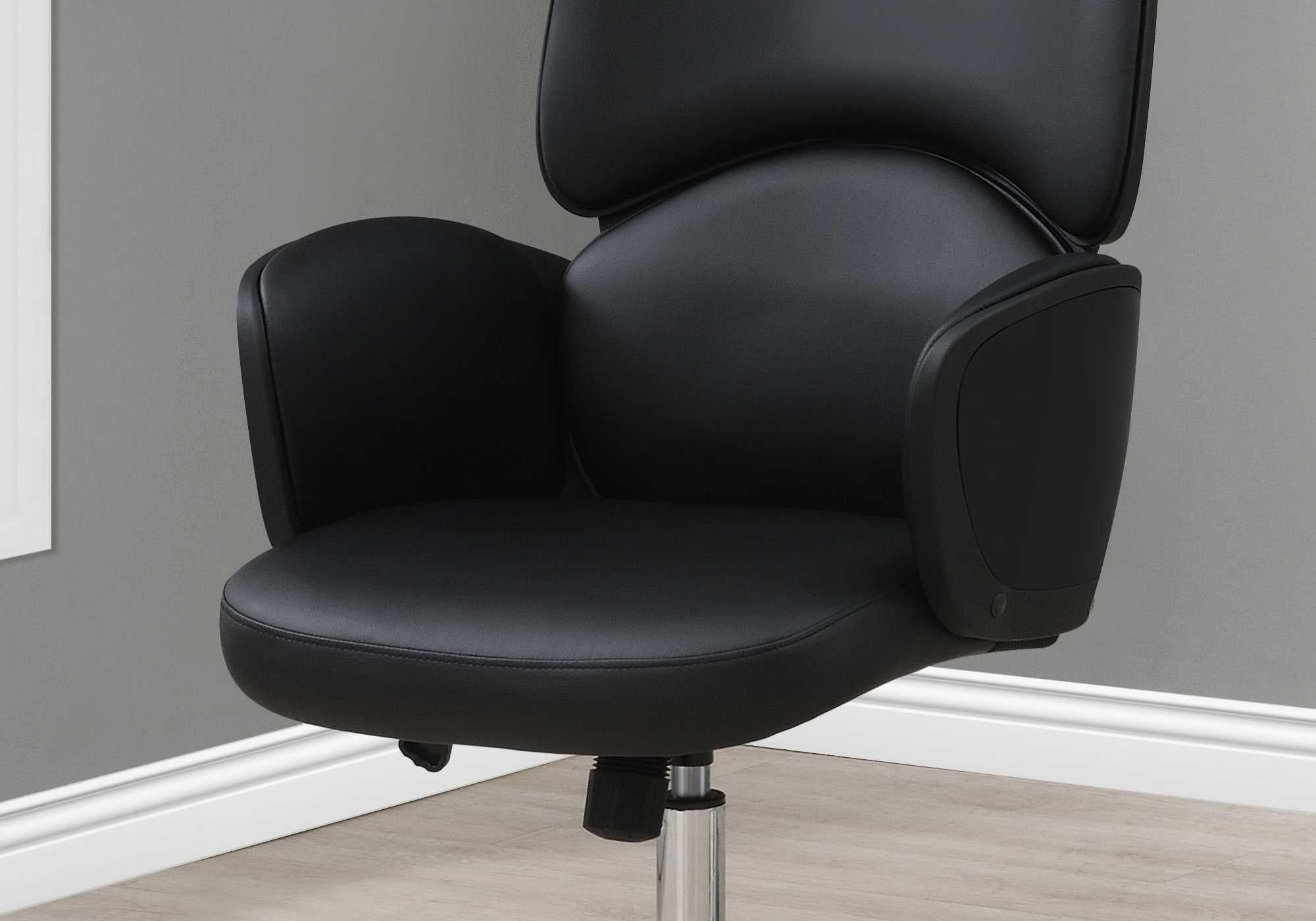 Black Leather Look High Back Executive Office Chair