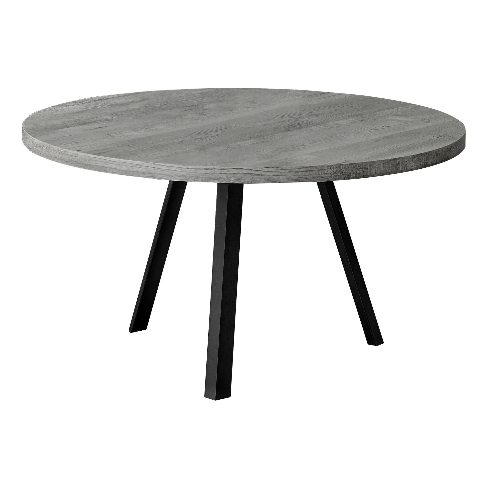 Round Grey Reclaimed Wood with Black Metal Coffee Table