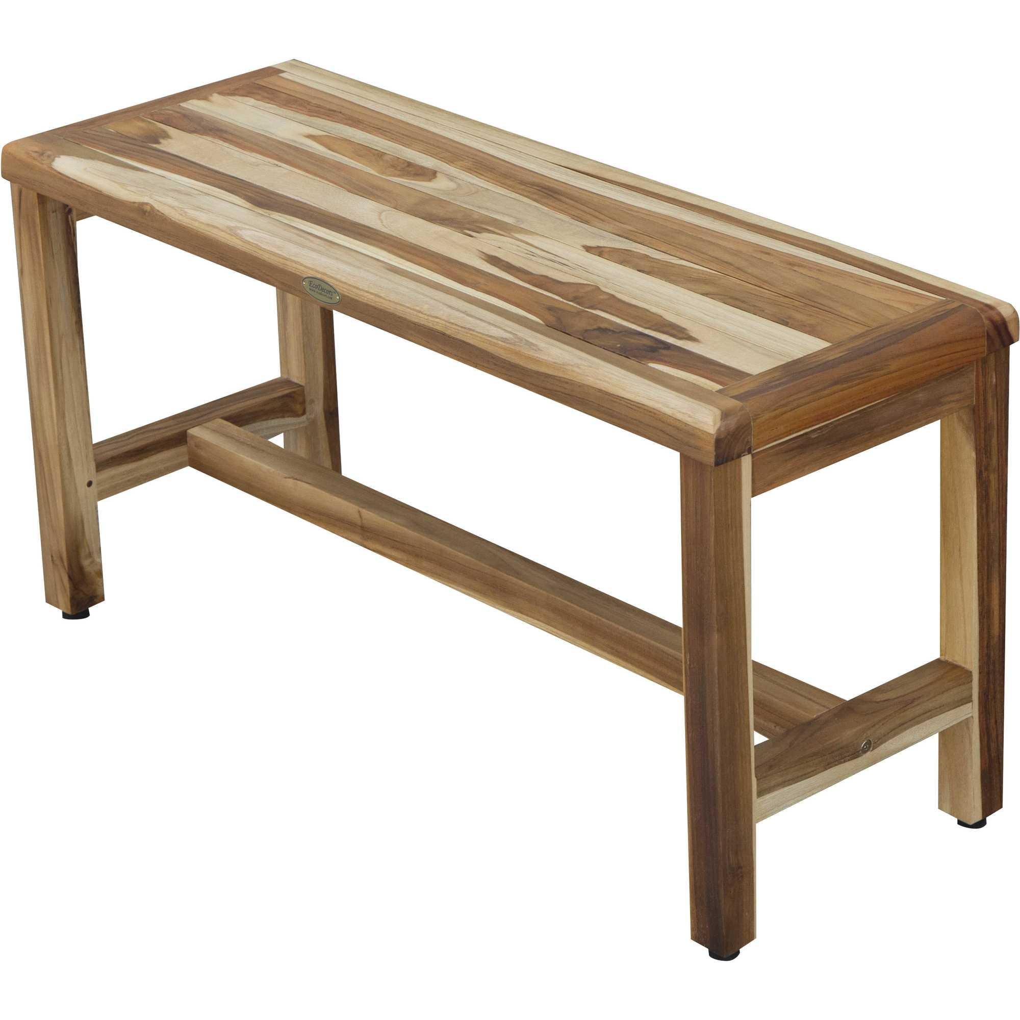 Rectangular Teak Shower Bench in Natural Finish