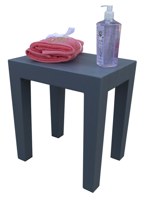 Super Sturdy Plastic Shower Stool in Gray