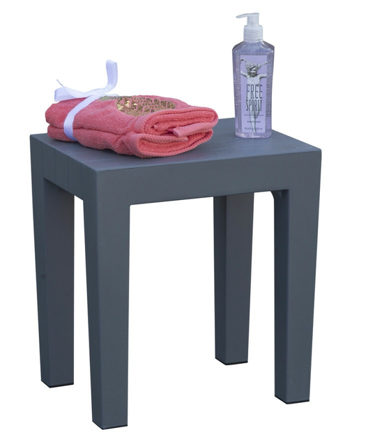 Super Sturdy Plastic Shower Stool in Gray