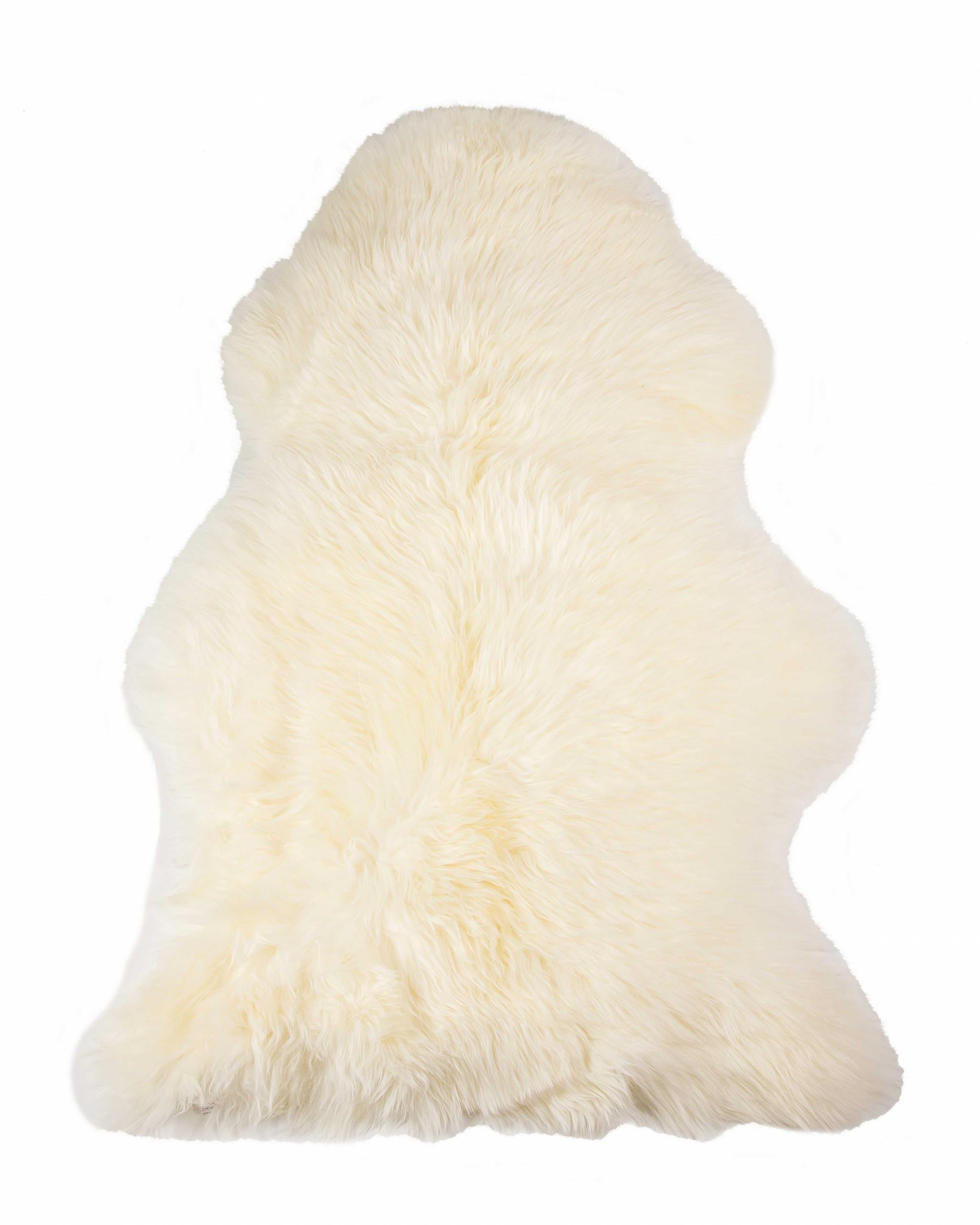 2' x 3' Ivory New Zealand Natural Sheepskin Rug