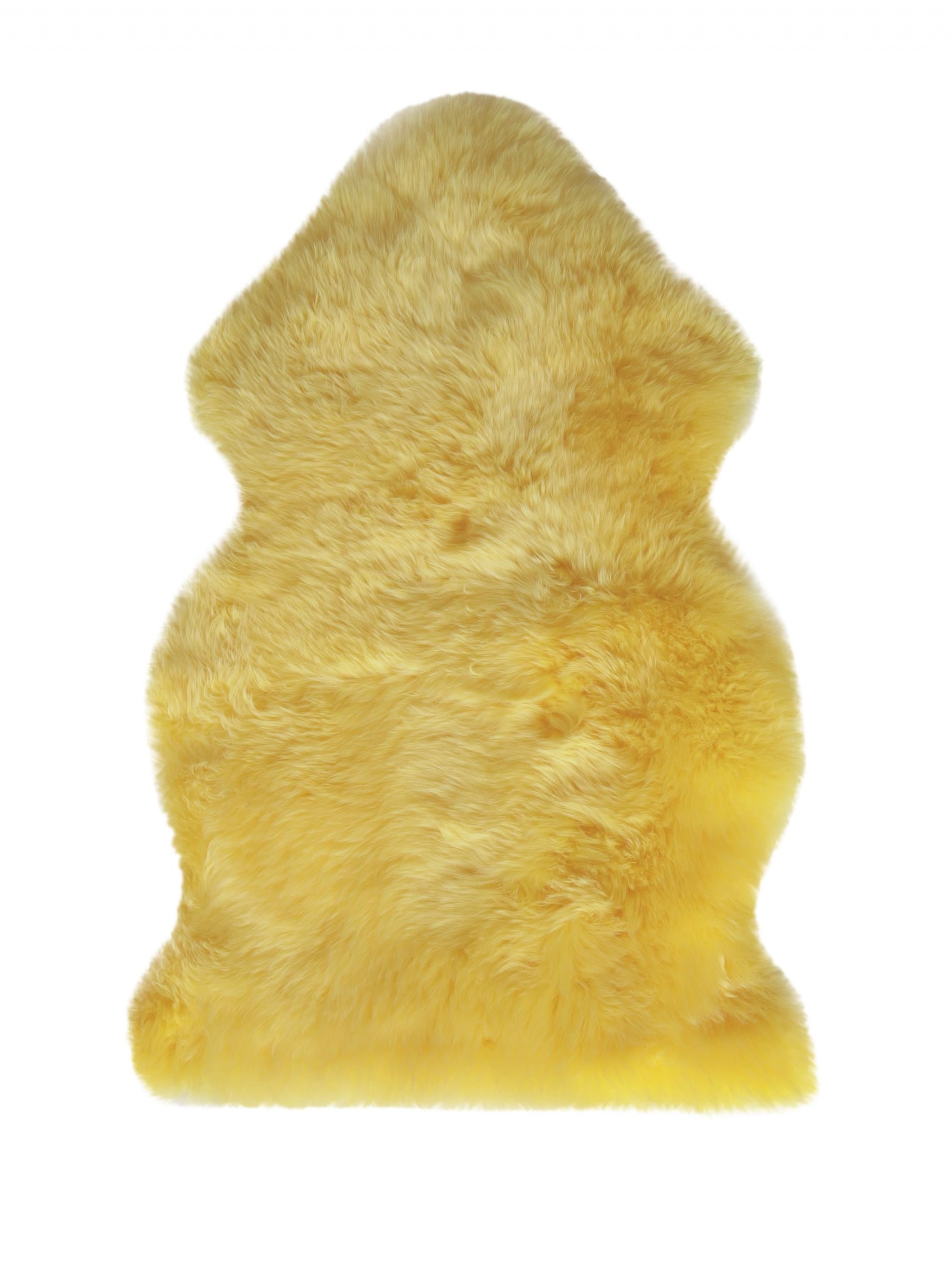 2' x 3' Yellow New Zealand Natural Sheepskin Rug