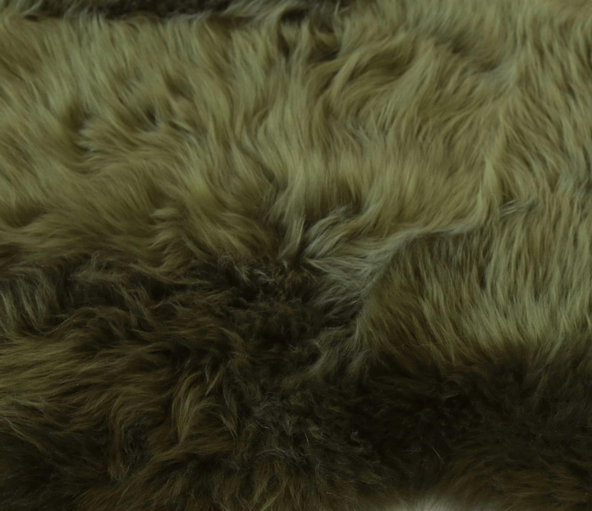 2' x 3' Khaki Green  New Zealand Natural Sheepskin Rug