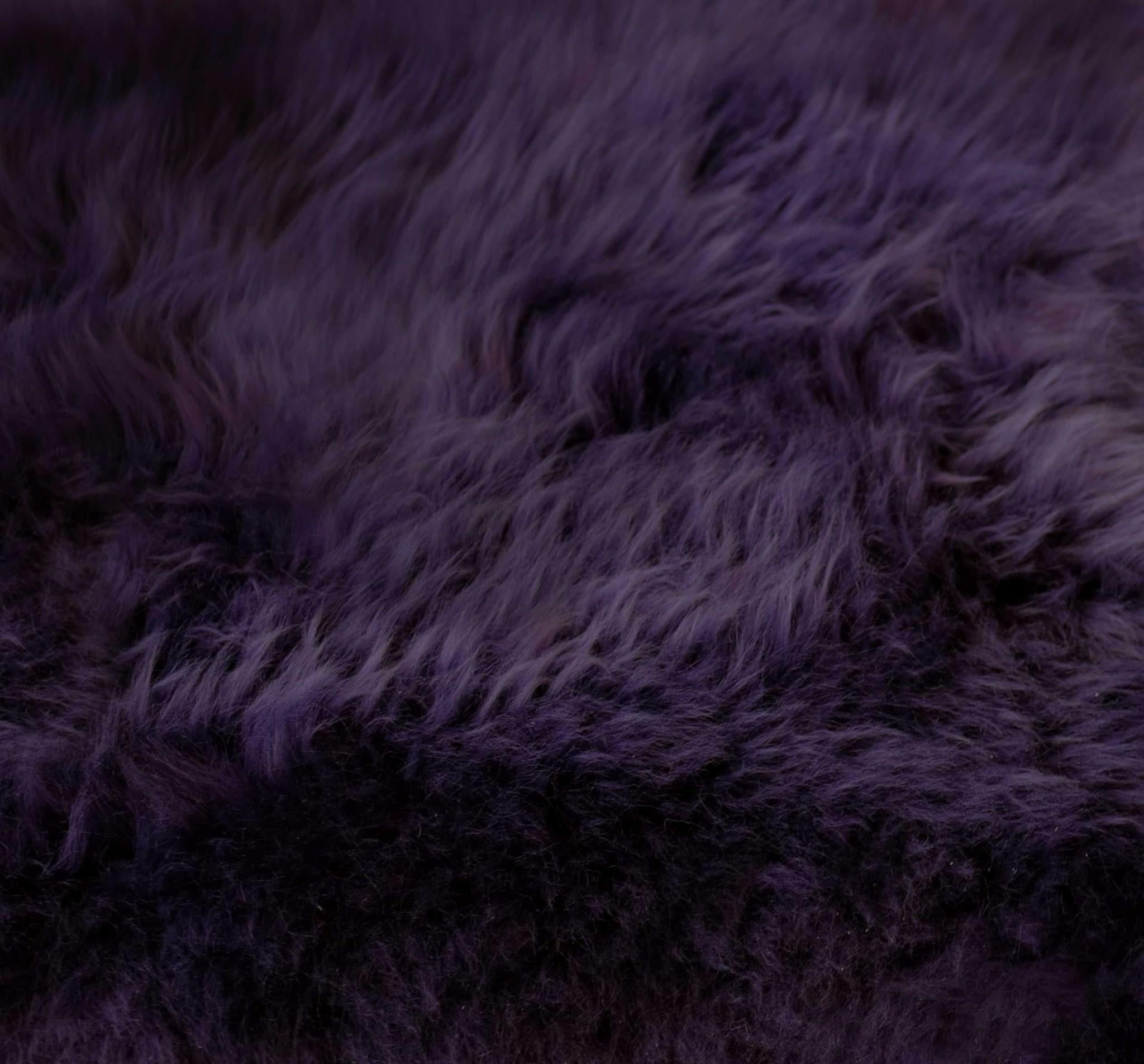 2' x 3' Purple New Zealand Natural Sheepskin Rug