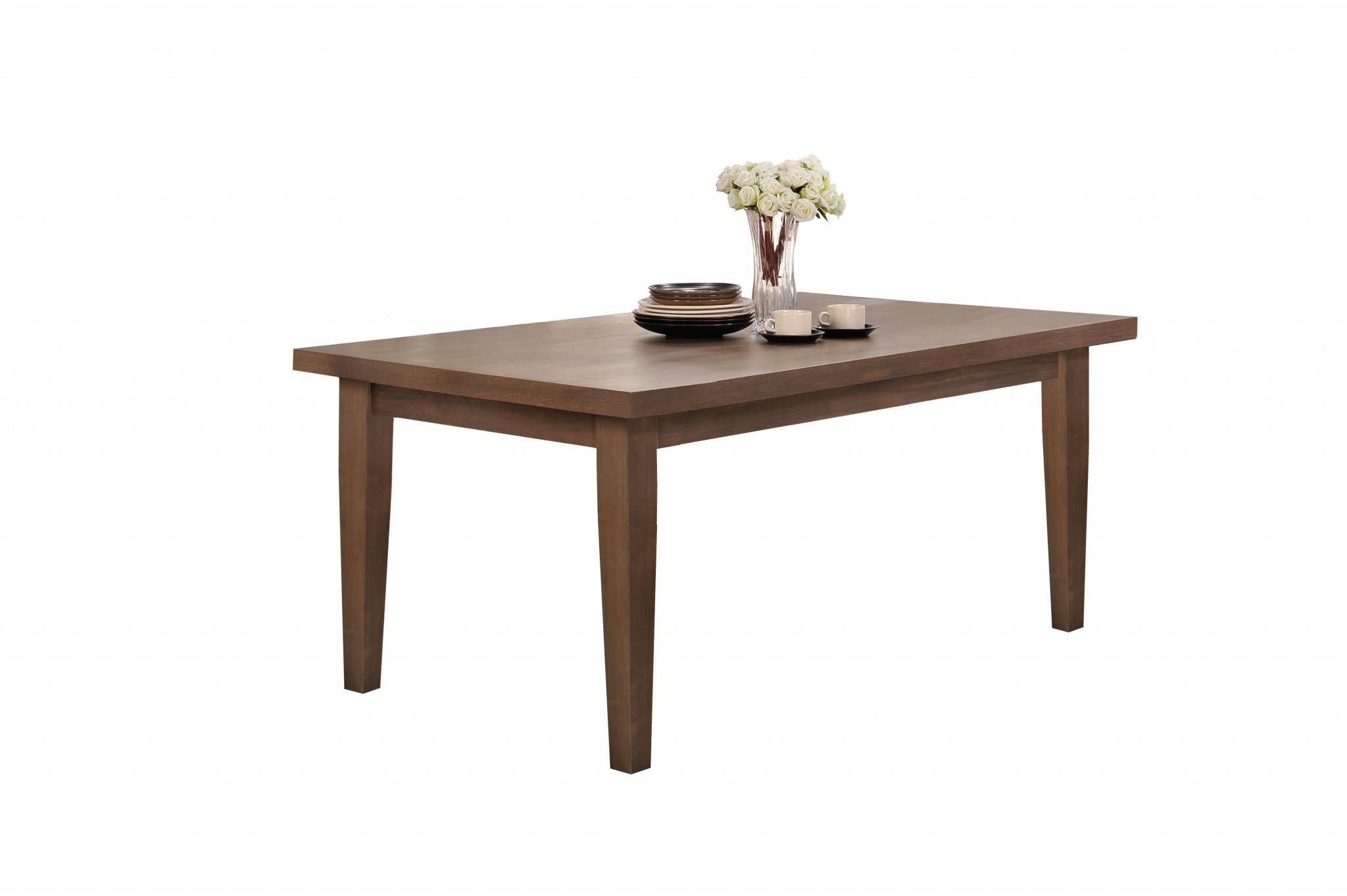 Wooden Top Weathered Oak Finish  Dining Table