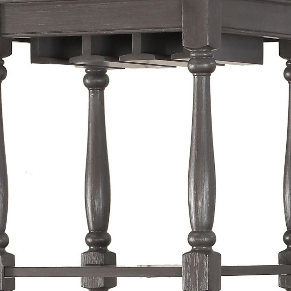 Fun Wine Antique Gray Wine Bar Cabinet