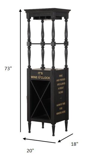 Fun Wine Black Wine Bar Cabinet