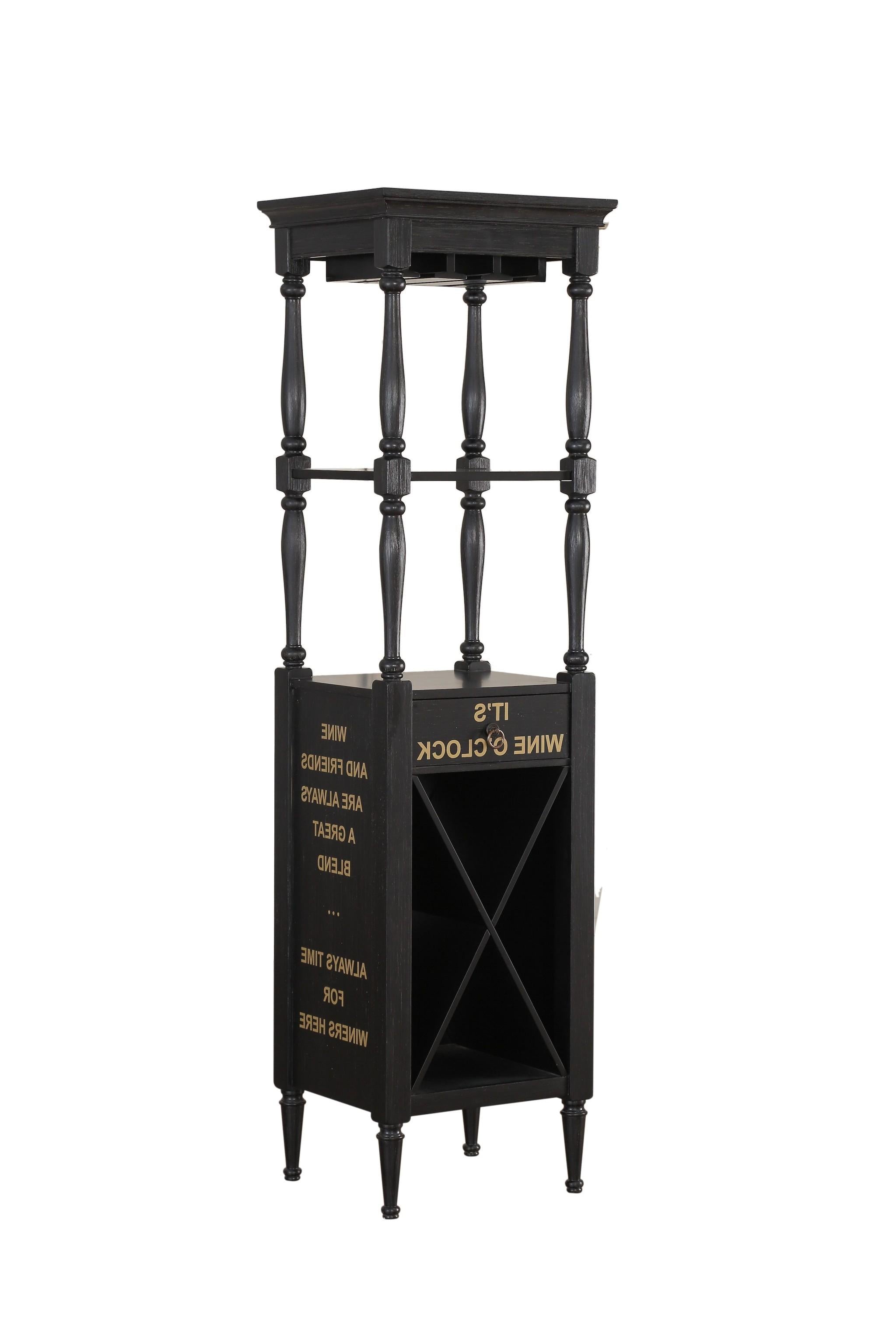 Fun Wine Black Wine Bar Cabinet