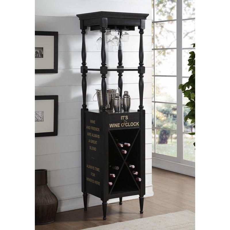 Fun Wine Black Wine Bar Cabinet